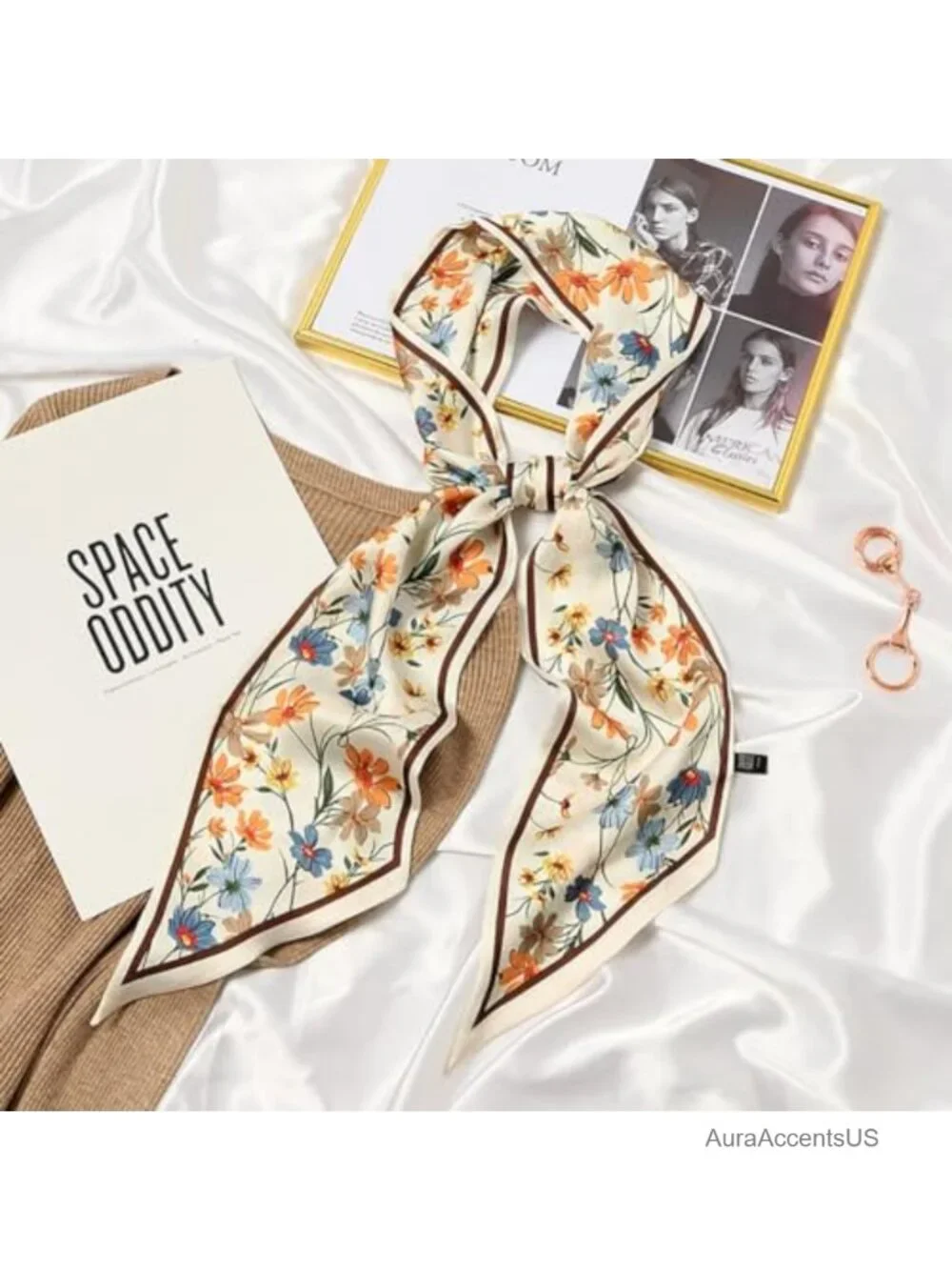 Silk Like Satin Scarf for Hair Neck Bag - Polyester Fashion Scarf Wrap